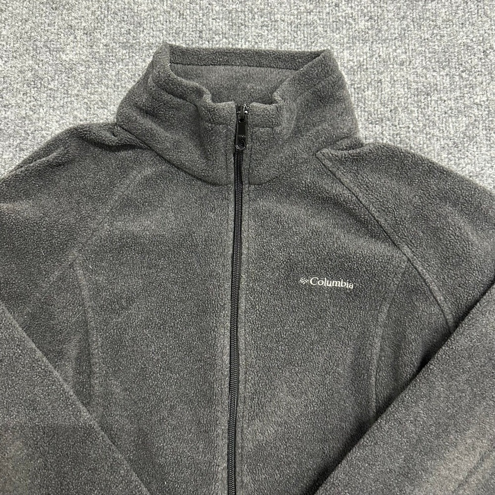 Columbia Fleece Jacket Womens XL Gray Full Zip Soft Outdoor Hiking Layering